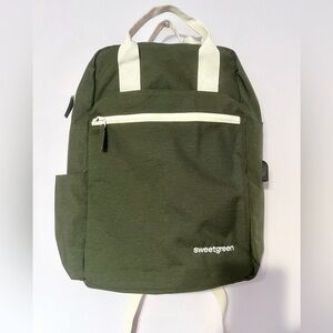 Sweetgreen Workspace Backpack with USB outlet and padded laptop pocket